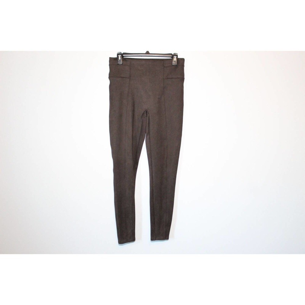 SPANX Faux Suede Leggings Chocolate Brown Pull On Women's Size Medium H14477 - Picture 2 of 15
